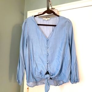 LOFT Size L Chambrey Blouse